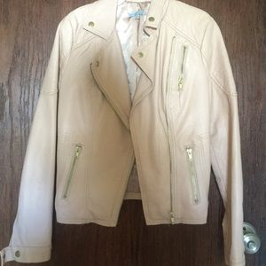 Light pink leather jacket