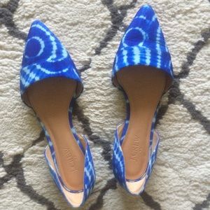 J crew pointed toe tye die flats