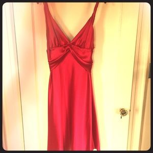 Raspberry satin cocktail dress