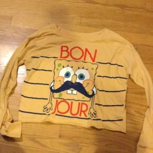 Long sleeve SpongeBob, "bonjour" T shirt