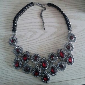 Red statement necklace