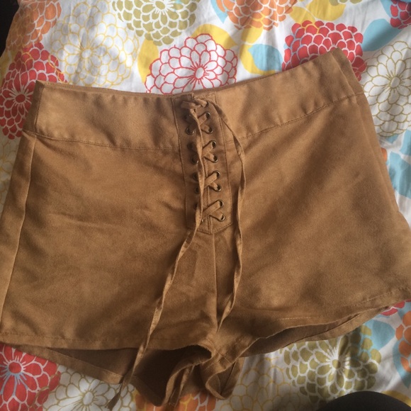H&M faux suede shorts
