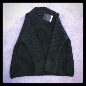 Topshop dark green knit sweater top