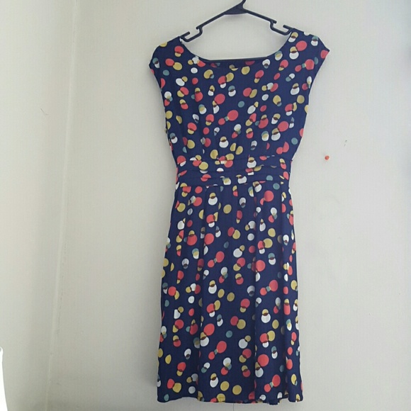 Navy polka dot dress