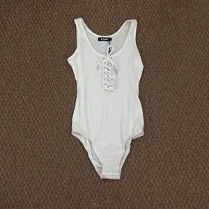 White Misguided body suit