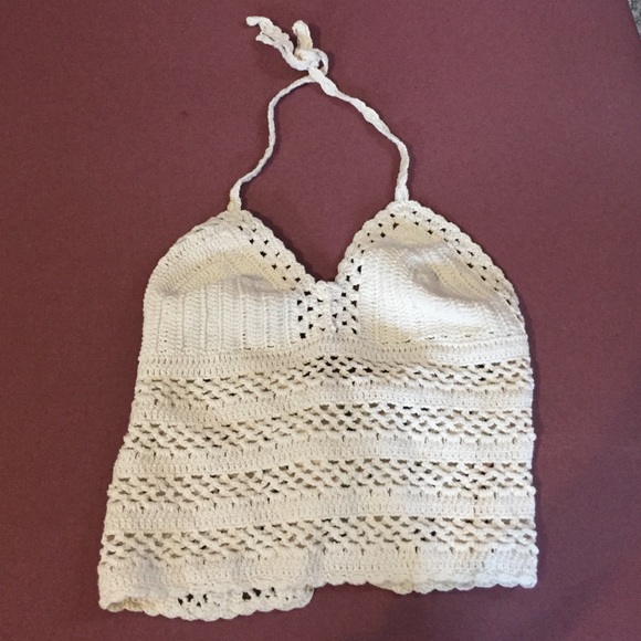 Crochet cropped halter top
