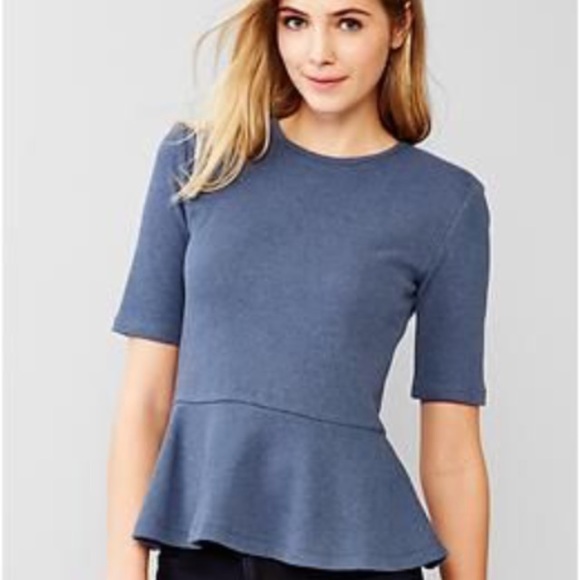 Gap xs peplum top in denim