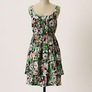 Moulinette Seours Silk Tiered Anthropologie Dress