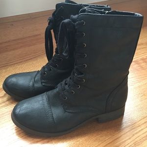 Black combat boots