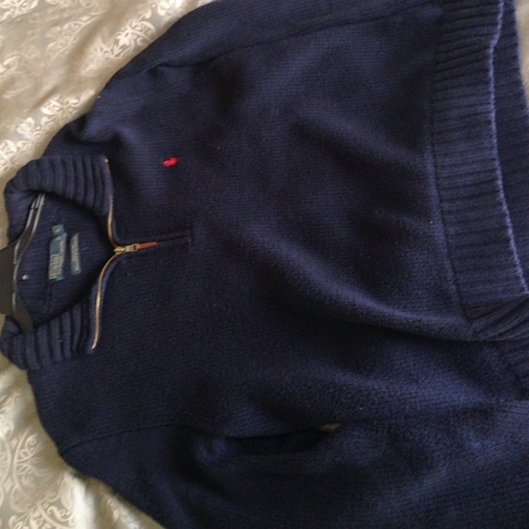 Men's polo 1/4 zip cotton pullover