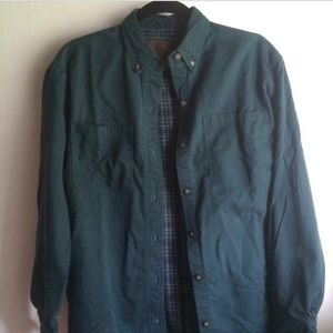 teal button up