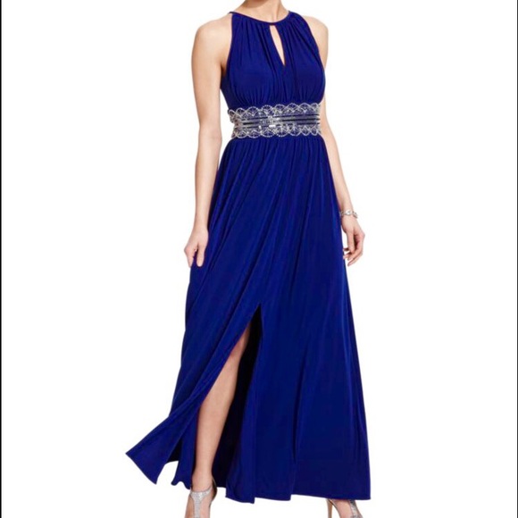 Sleeveless Beaded Formal Dress