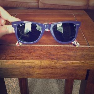 RAY-BAN- purple sunglasses with a floral inside