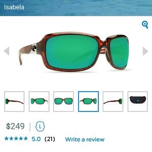 Costa Isabela green glass lens