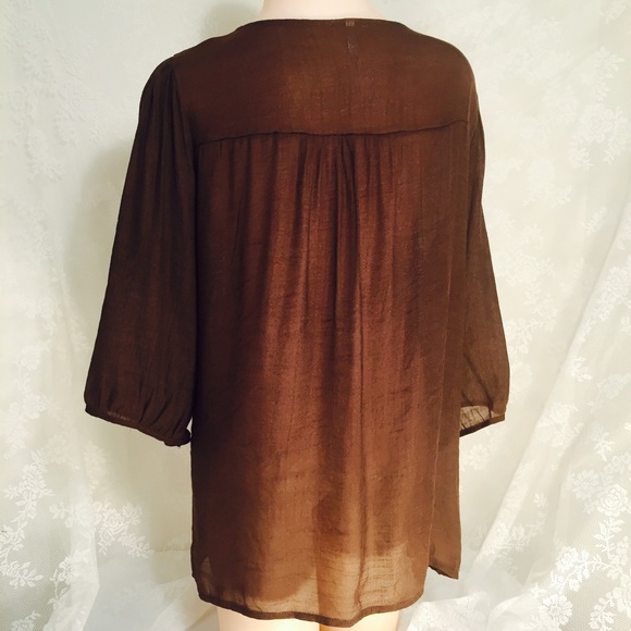 Brown blouse with embroidery. FINAL CLEARANCE - Picture 4 of 4