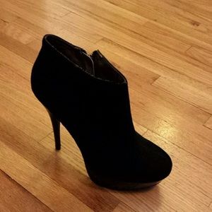 Black Zip Bootie Heels