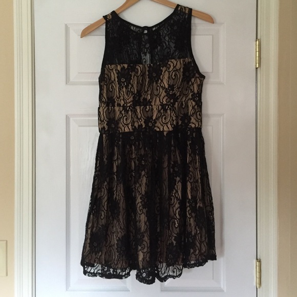 Gold and black lace dress