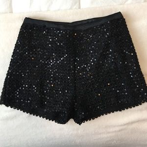 Black sequin shorts