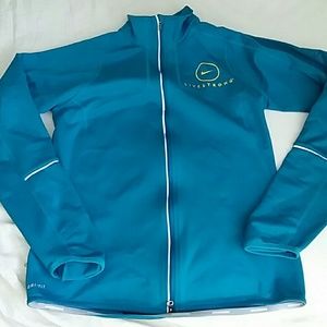 Nike dri fit teal zip up jacket size small