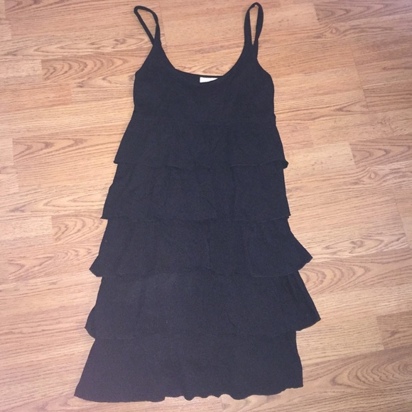 Loft ann Taylor black ruffle dress