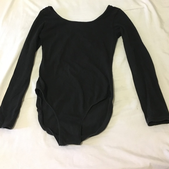 Girls long sleeve black leotard