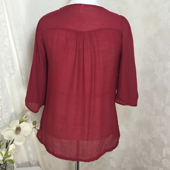 Red blouse with embroidery. FINAL CLEARANCE - Picture 4 of 4
