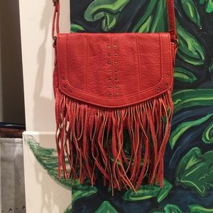 Mossimo Orange fringe cross body