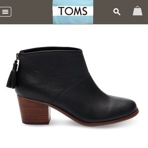 Black Leather TOM Leila Booties