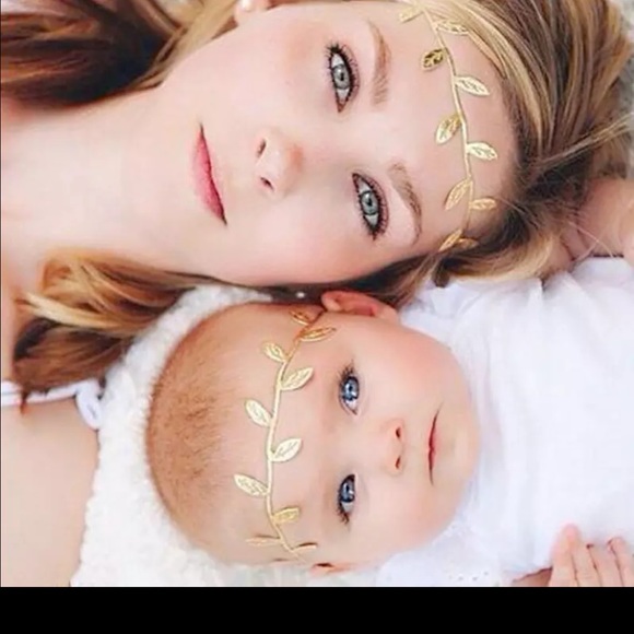Accessories - Mommy and me set headband gold leaf