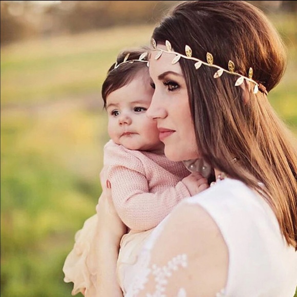 Mommy and me set headband gold leaf - Picture 2 of 4