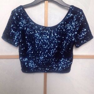 Sequined Crop Top