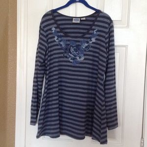 Diane Gilman tunic long sleeve top size L