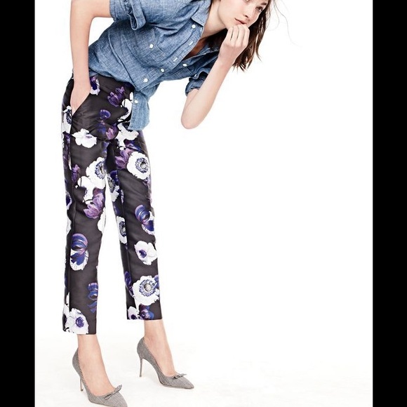 J Crew Patio Violet Poppy Pants - NWT - Picture 4 of 4