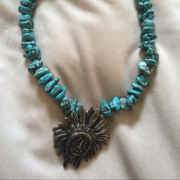 Turquoise hand crafted Indian necklace - Picture 1 of 2