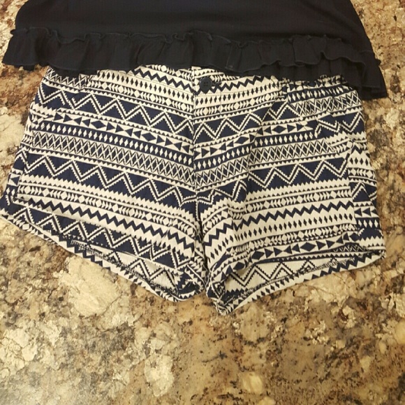 Aztec navy print shorts