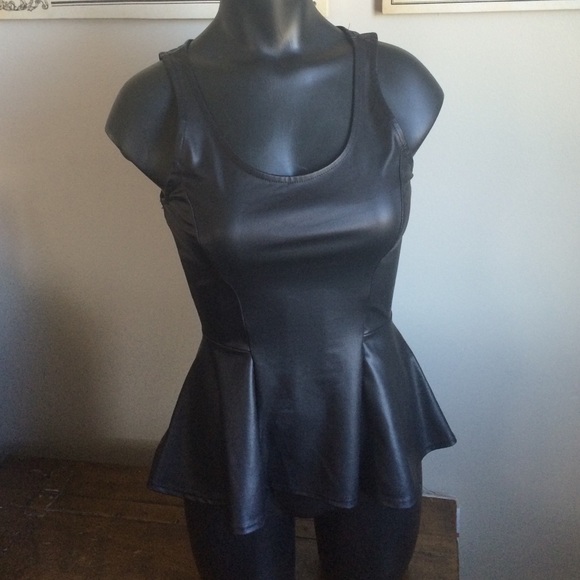 PacSun peplum faux leather top