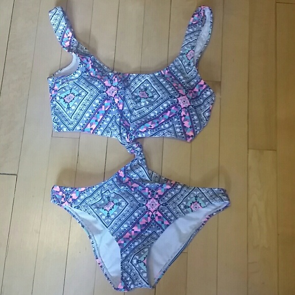 Bright tribal print monokini