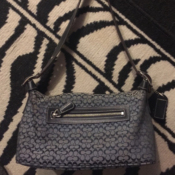 Blue mini "c" coach bag