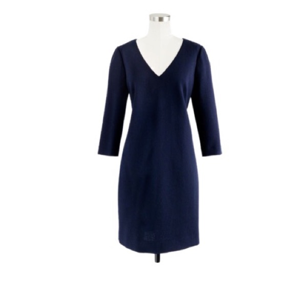 J.Crew Wool Crepe V-Neck Dress