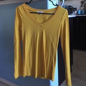 Yellow long sleeve v neck