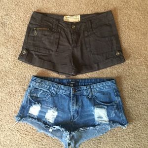 Forever 21 jean shorts and dollhouse cargo shorts
