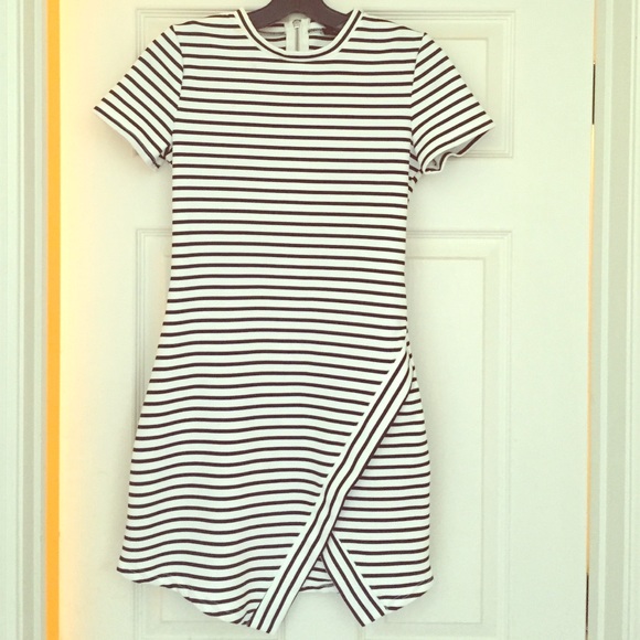 striped bodycon dress
