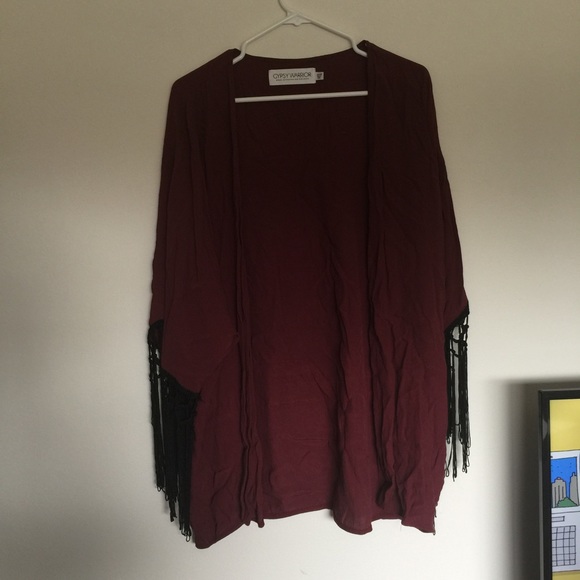 Gypsy Warrior Maroon Flowy Cardigan