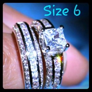 SOLD Size 6/ 6 CTW simulated diamond wedding
