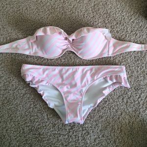 VS pink striped bikini (cheeky bottoms)