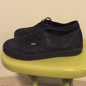 Black Glitter Vans Lo Pro