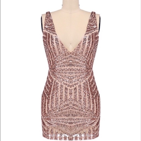 S A L E 🔹Gold Sequin Dress - Picture 2 of 4