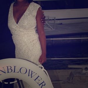 Long dress with slit. Paid over 100