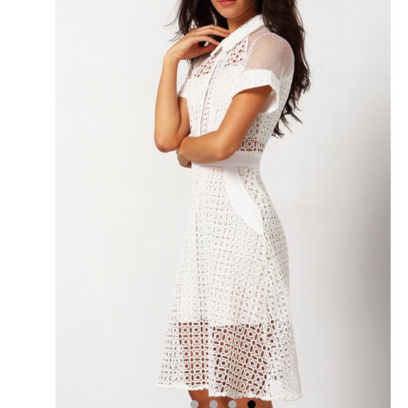 White Hollow Lace Dress - Picture 2 of 2