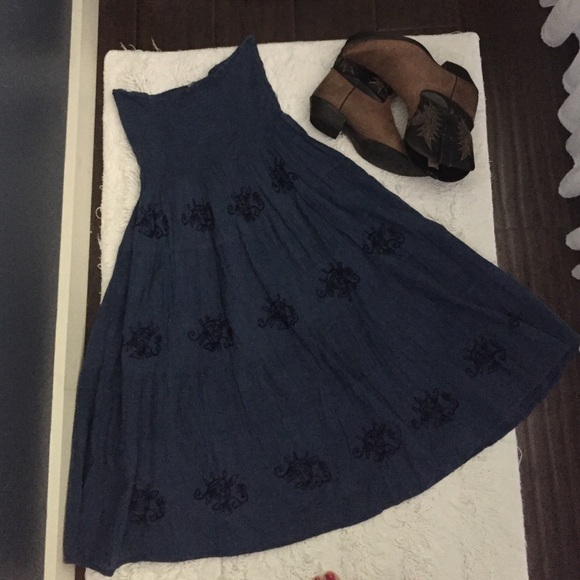 Strapless Denim Dress